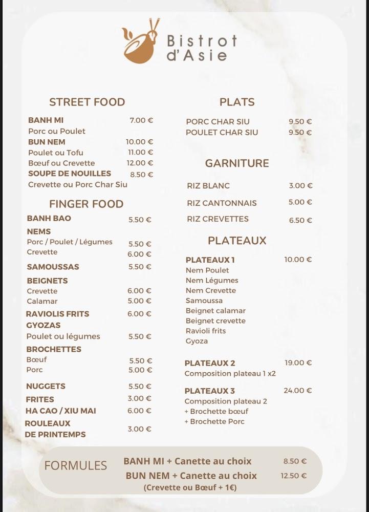 bistrot d'asie - Menu Image 1